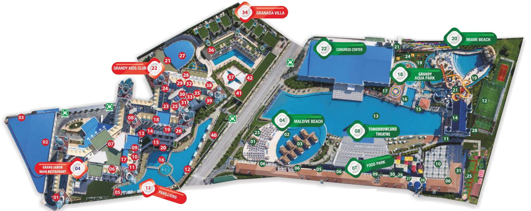Granada Luxury Belek — схема отеля